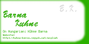 barna kuhne business card