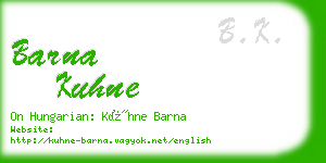 barna kuhne business card